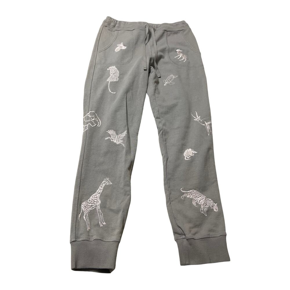 Johnny Was Animal Embroidered Animal Jogger Sweatpants size Small